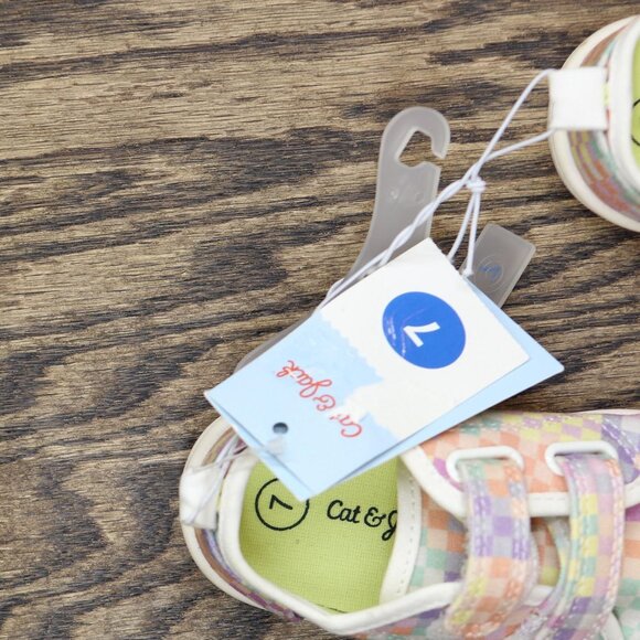 NWT Cat & Jack Toddler Girls Parker Solid Sneakers 89483947 7T Pink Multi - Picture 7 of 7